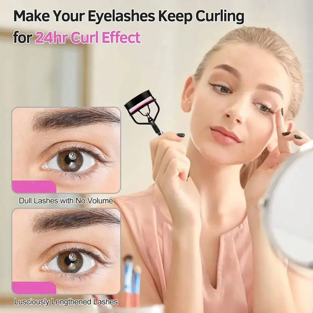 Pinzas rizadoras de pestañas profesionales para mujer, herramientas de belleza de maquillaje de Ojos de larga duración, se adapta a todas las formas de ojos, modelador de pestañas