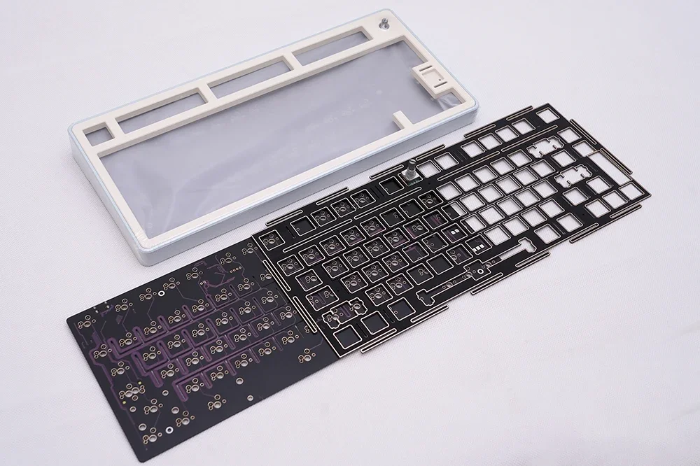 Kit de teclado mecánico TN75sr2 TN75, carcasa de aluminio anodizado CNC, Kit de juntas electroforólicas tipo C a través de placa PCB FR4 de 1,2mm