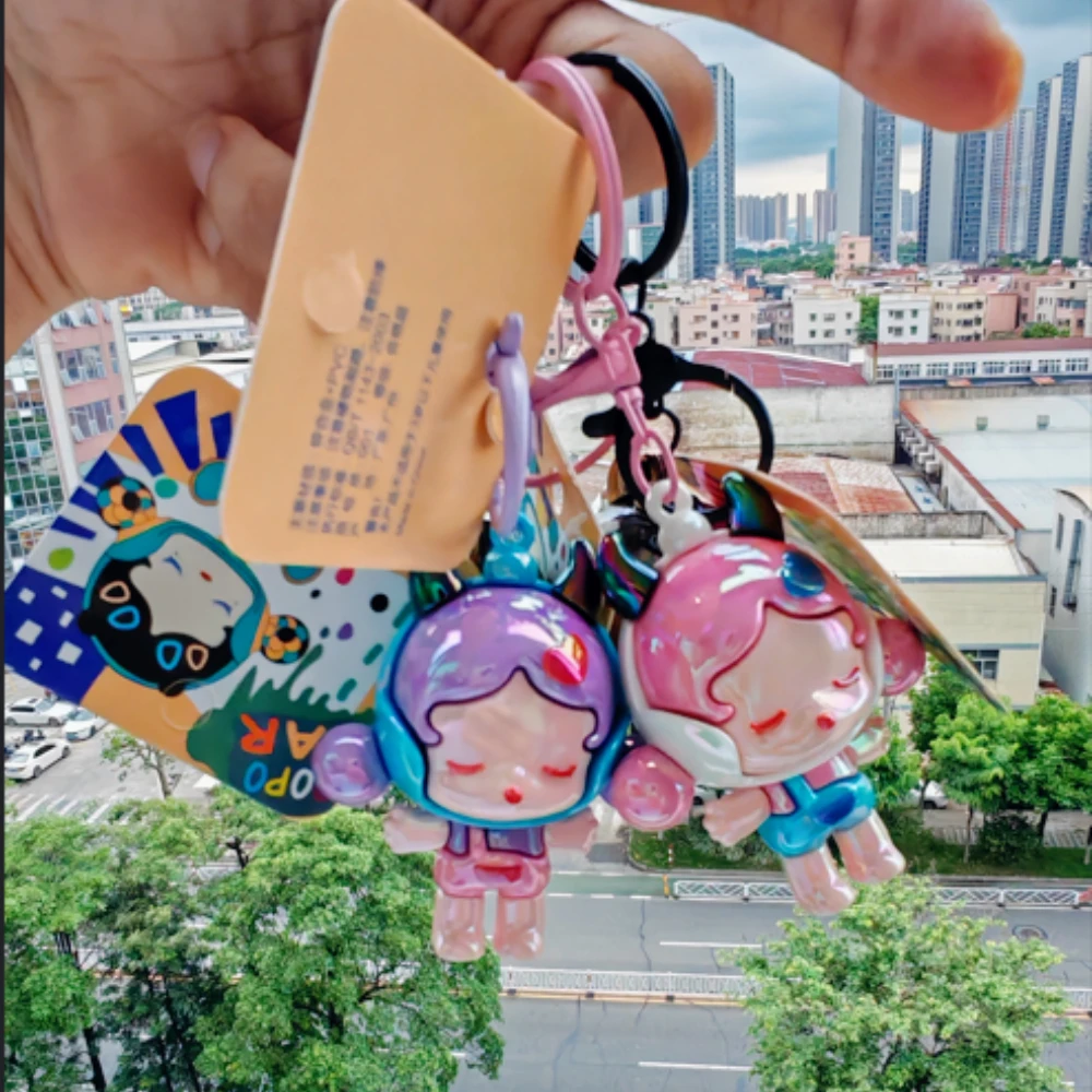 

New Creative Cute Cartoon Glitz Figure Electroplating Demon Dream Girl Keychain Color Doll Couple Bag Pendant Small Gift