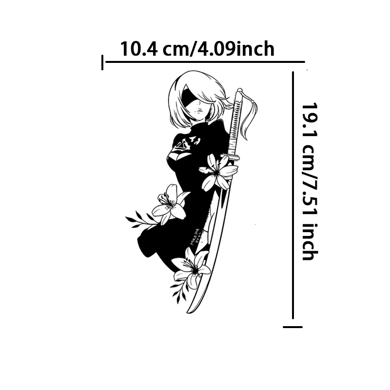 Anime Girl Herbal Juice Tattoo Sticker Men Woman Waterproof Temporary Tattoo Game Herbal Tattoo Festival Accessories Tatto Tatoo