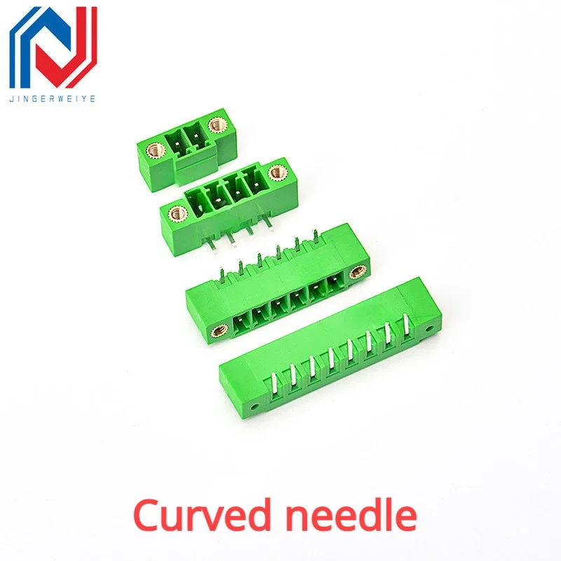 5pcs 15EDG 3.81mm Terminal Block Plug-in With Lock 2P 3P 4P 5P 6-16Pin Fixed Flange Screw 15edg Male/Female Pluggable Connectors