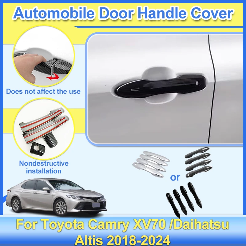

Car Door Handle Cover For Toyota Camry XV70 Daihatsu Altis 2018-2024 Exterior Door Handle Outer Covers Sticker Cars Accessories