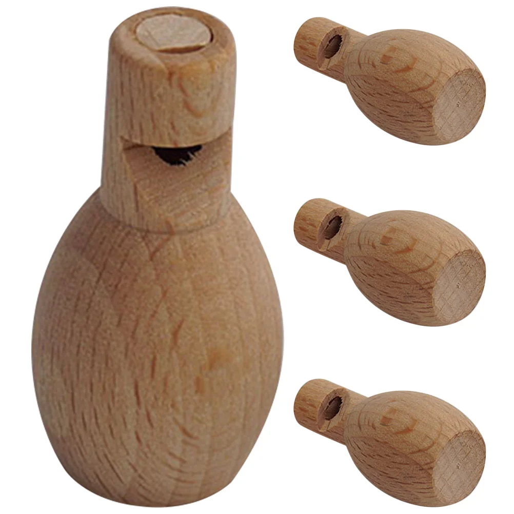 4 Stücke Unvollendete Holzpfeife DIY Kinder Musikinstrument Handwerk Malerei Tragbare Pädagogische Pfeife Musikspielzeug