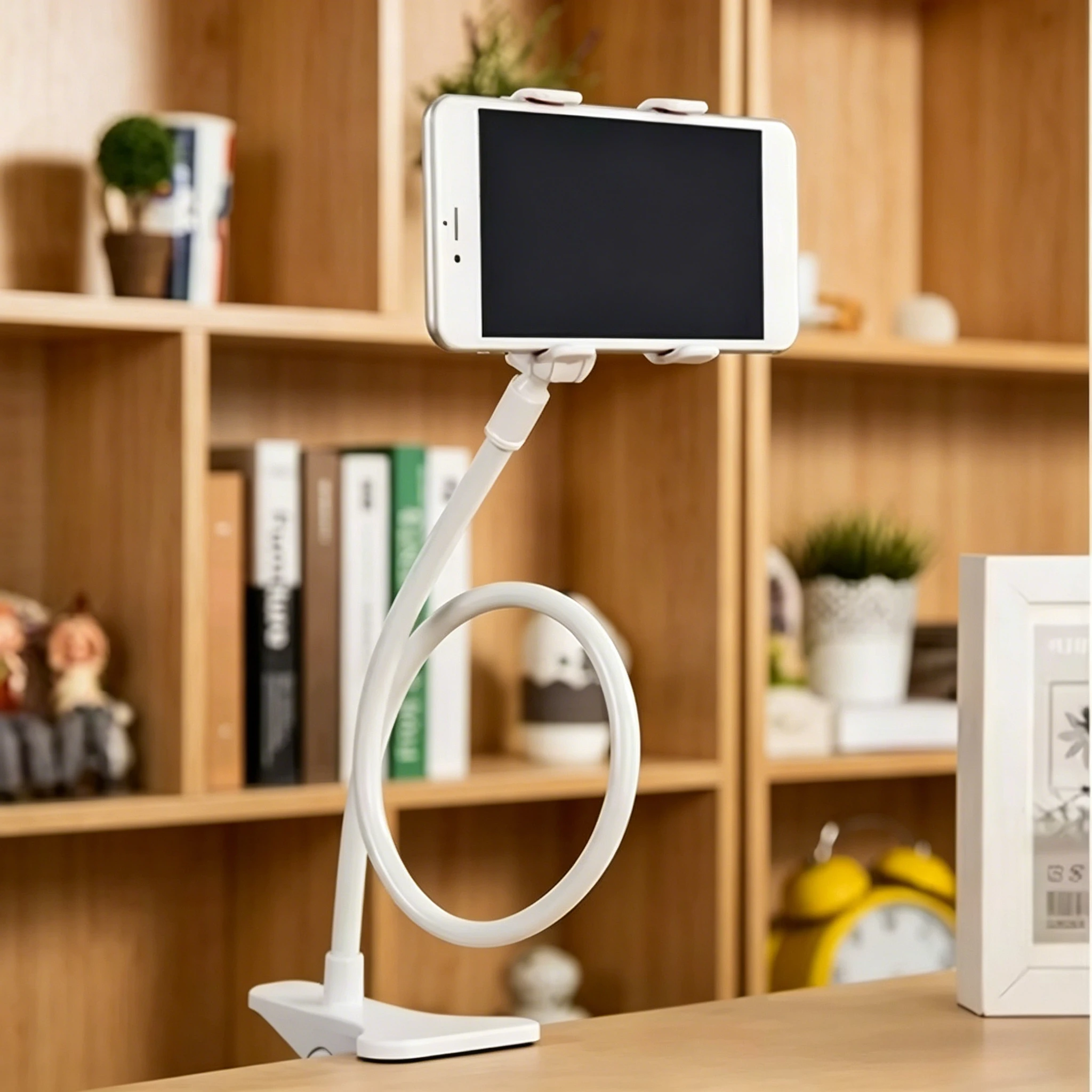 Flexible Adjustable Long Arm Phone Stand Universal Bedside Desk Mount Holder Fits for iPhone Samsung Xiaomi Huawei All Models