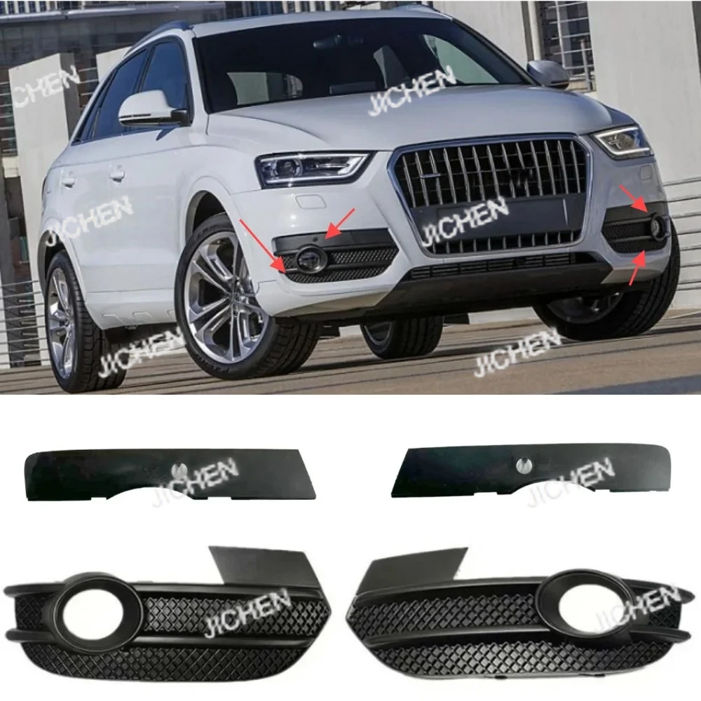 

JC 2 шт. для Audi Q3 2012-2016 гг., рамка переднего бампера, противотуманная фара, решетка противотуманной фары 8U0807681A \ 8U0807379B