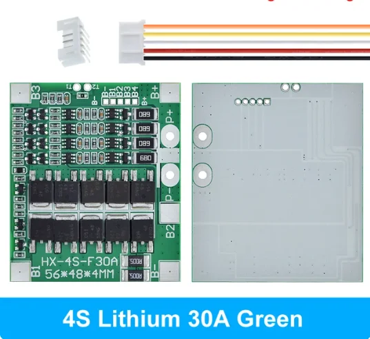 4S 3.2V 3.7V 30A LiFePO4 / Lithium Battery Charge Protection Board 12.8V 14.4V 18650 32650 Battery Packs With Balance