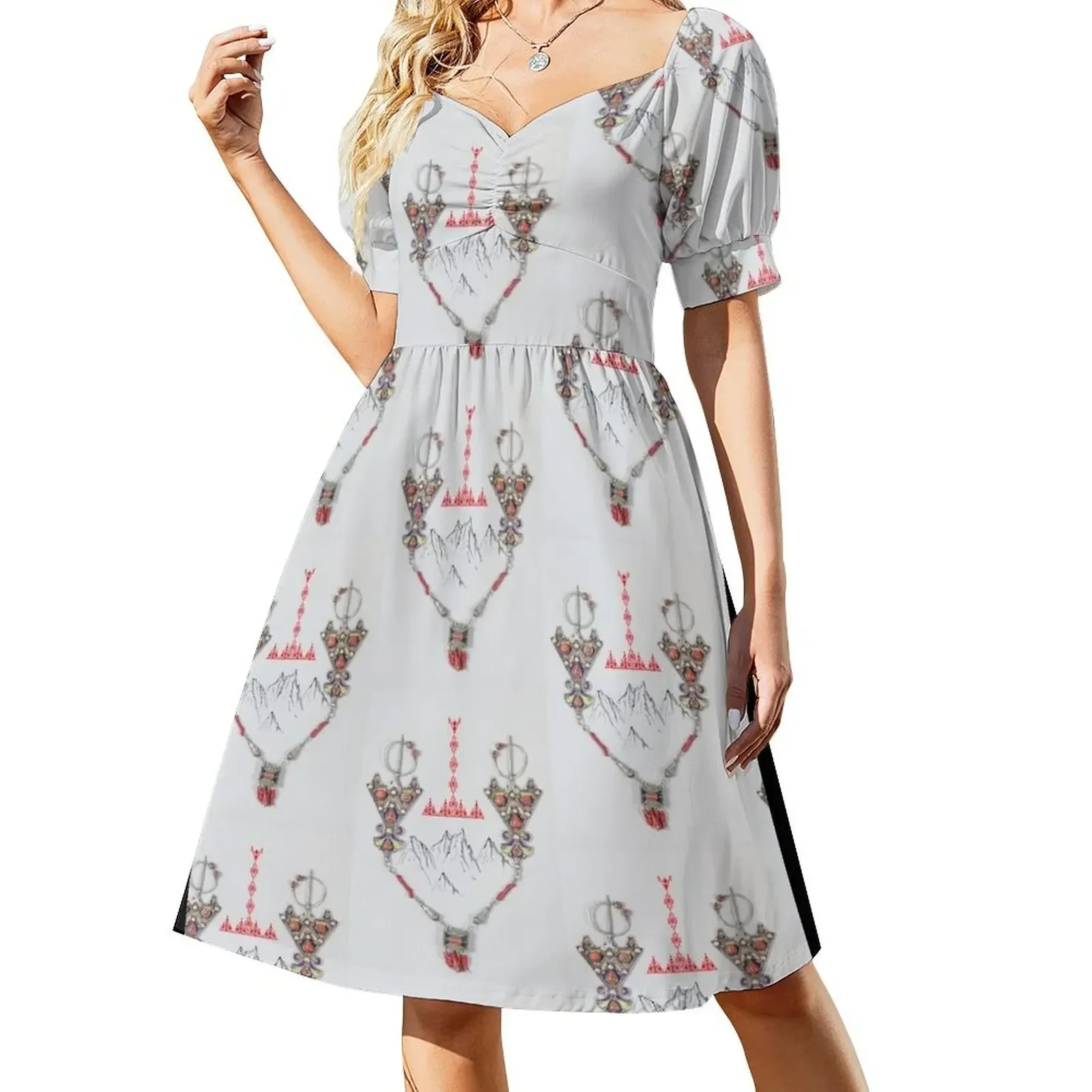

Kabyle Berber Amazigh patterns original art Comforter Short-Sleeved Dress prom dress Dance dresses Dress