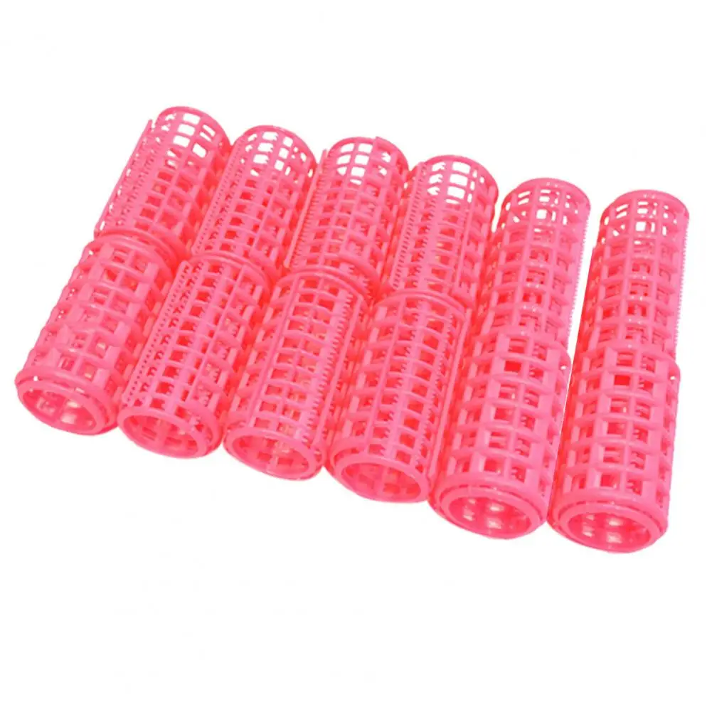 12Pcs Useful Hair Rollers Tube Shape Lightweight Hairdressing Rollers Plastic Hair Rollers Curlers Hairstyle