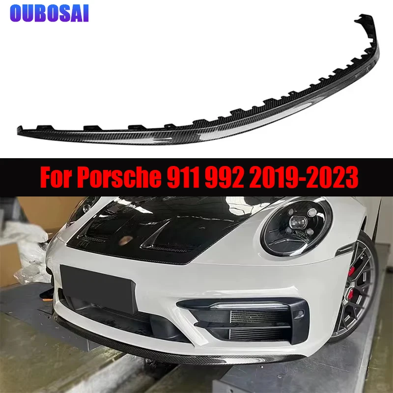 

For Porsche 911 992 2019-2023 Carbon Fiber Car Front Bumper Diverter Spoiler Diffuser Front lip chin automotive parts body kit