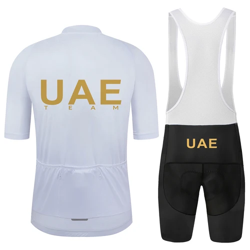 Imagen 2 del producto Equipo profesional de verano para hombre de los Emiratos Árabes Unidos, camiseta de ciclismo, traje de ciclismo de manga corta, Top de ciclismo y pantalones cortos con pechera, almohadilla esponjosa