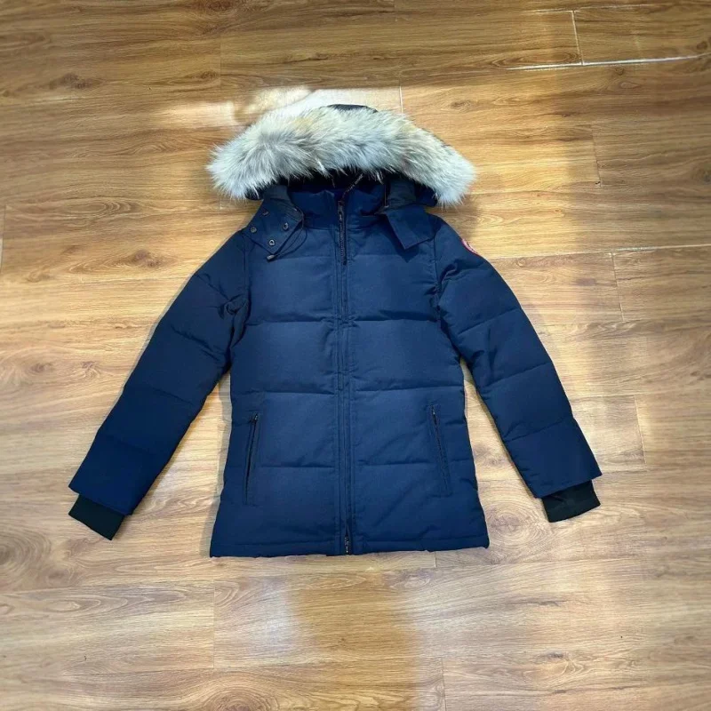 Can*** Go*** Solid Color Windproof Crop Puffer Jacket Unisex Winter Thick Short Style 90% White Goose Down Jacket Womans Coats