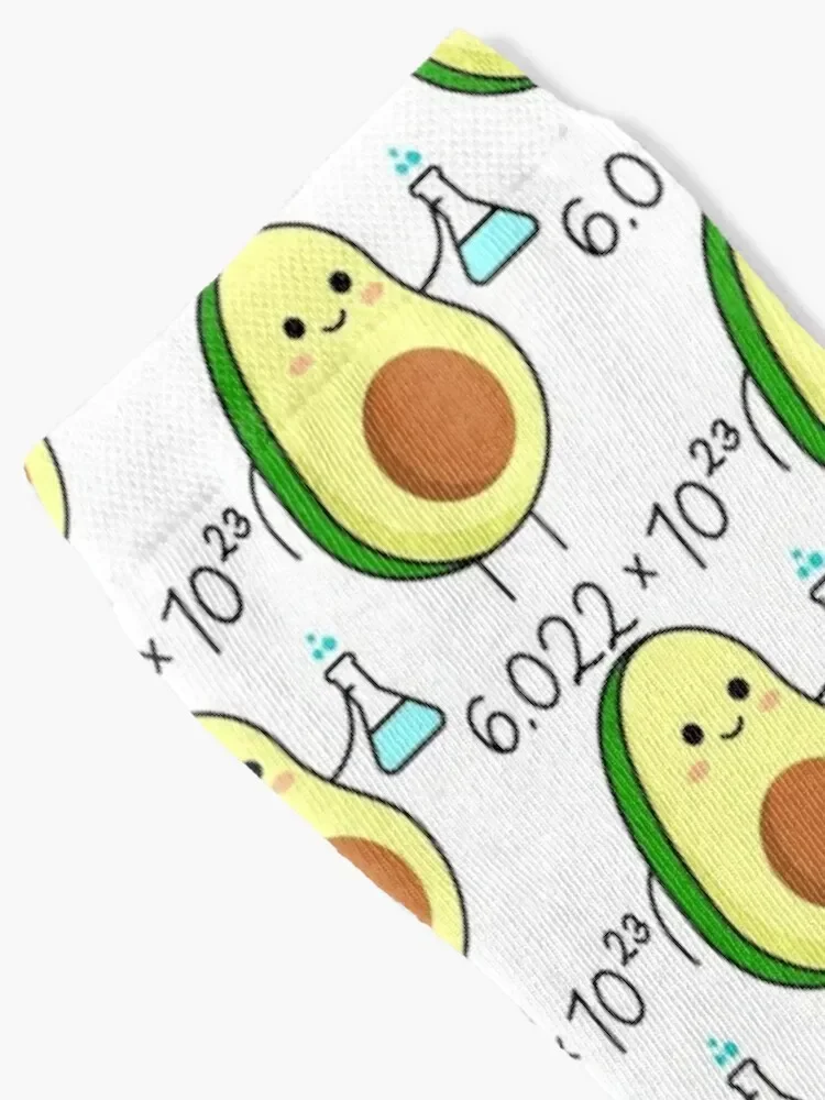 Avogadro's Number Pun. Cute Avocado Chemist Socks basketball cartoon Woman Socks Men's