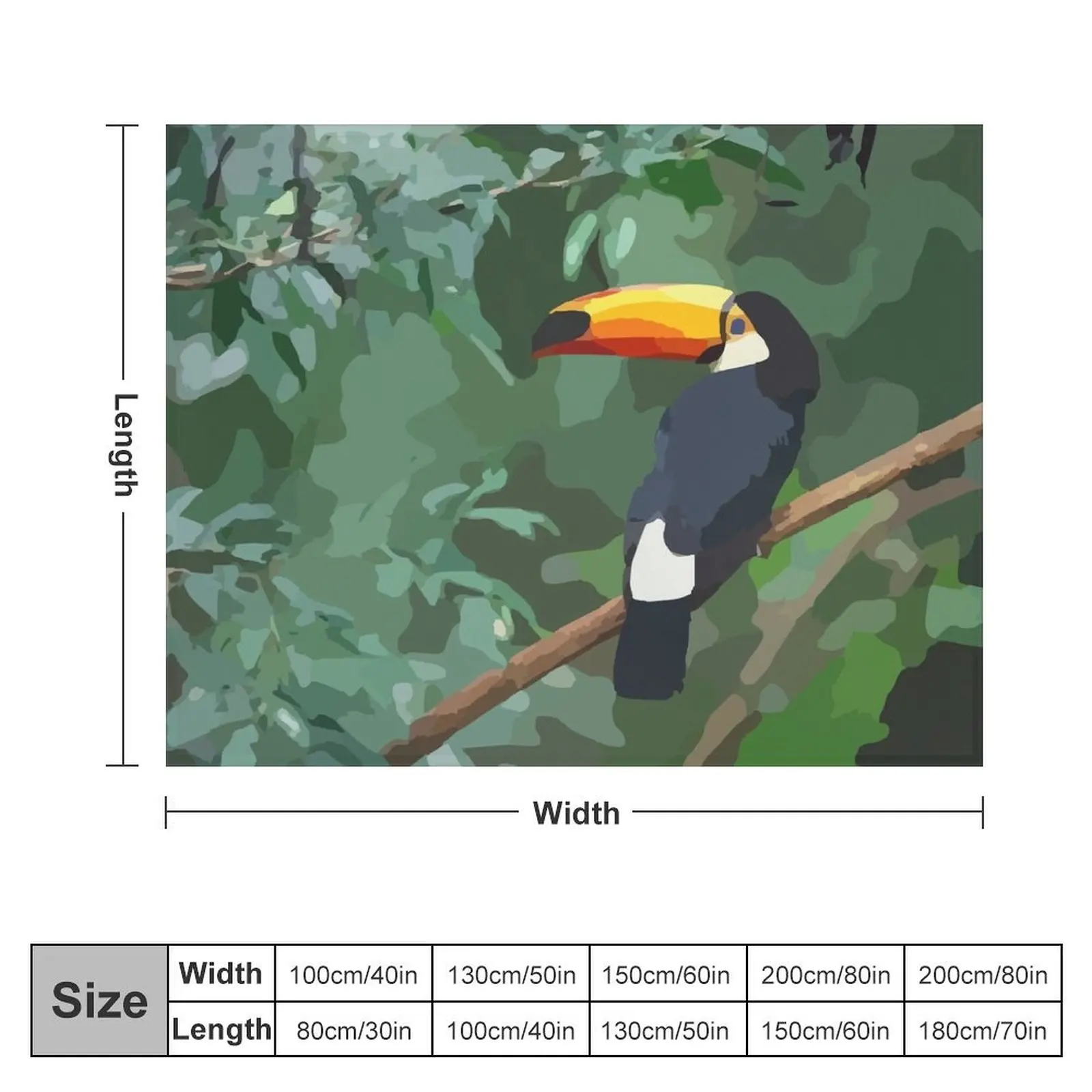 Big Beaked Bird Tucan Tropical Bird Zazu Toucan Throw Blanket Summer Decoratives Moving Blankets