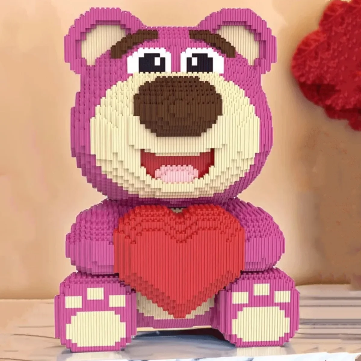 Strawberry Bear Wooden Block Puzzle Assemble Large High Difficulty Small Particles Adult Version Boy Girl Creative Diy Gifts