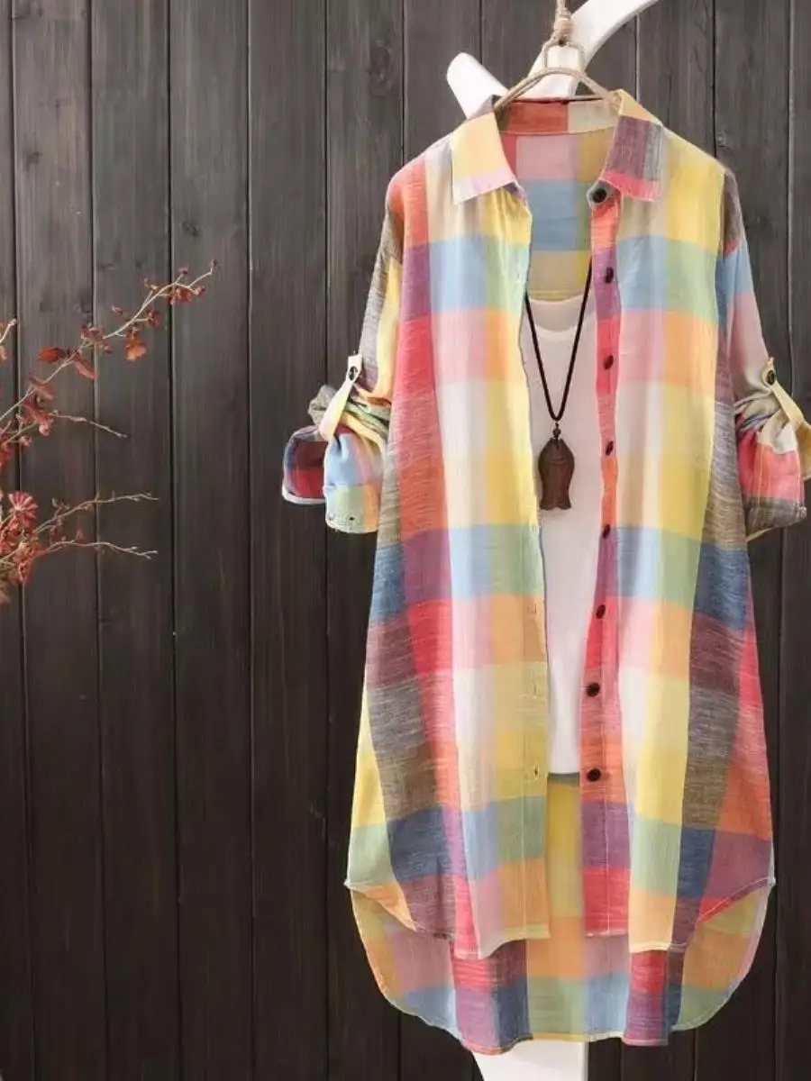camisa-xadrez-feminina-casual-de-comprimento-medio-solta-e-elegante-colecao-outono