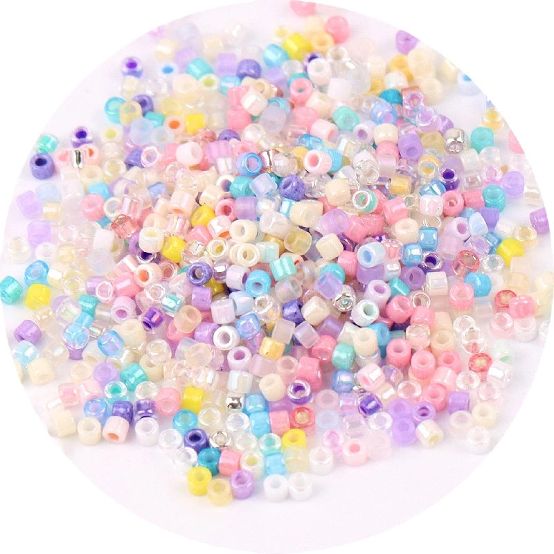 

720Pcs 2mm Mix Colors Glass Beads Uniform Spacer Glass Seedbeads For DIY Jewelry Making French Embroidery Accessories 10g