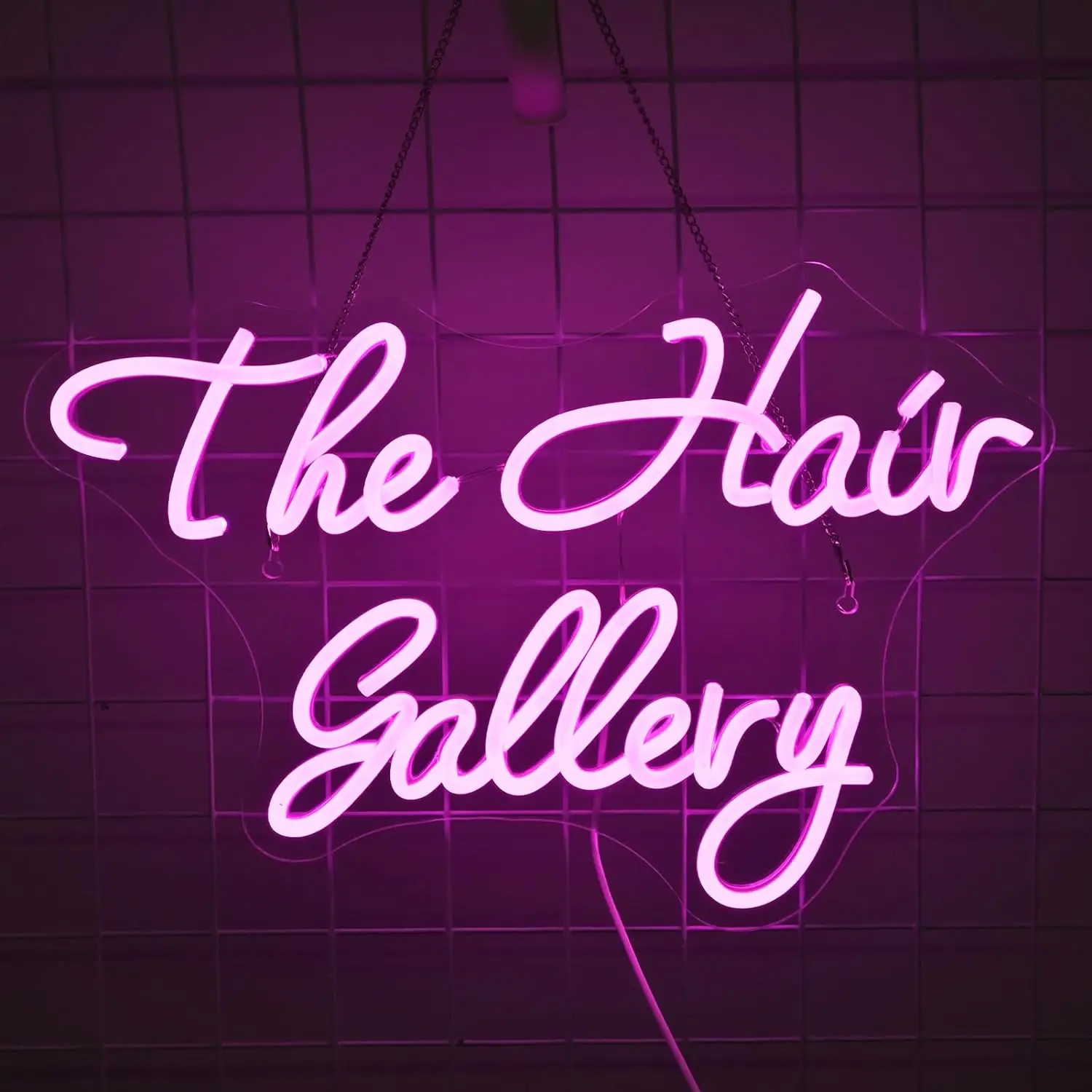 Hair Gallery Neon Sign Dimmable USB LED Light Up Sign Room Decor For Beauty Salon Hair Spa Studio Barber Shop Pink Wall Lights