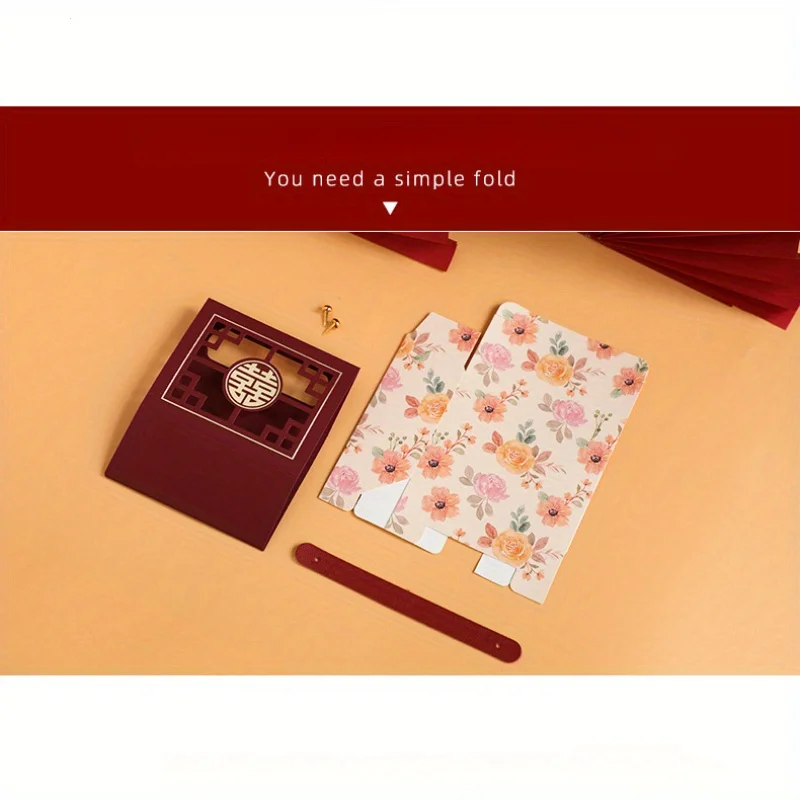 5pcs Chinese Style Gift Box, Candy Box, for Wedding, New Year Gifts. Simple and Advanced Packaging Box(Folding Required)
