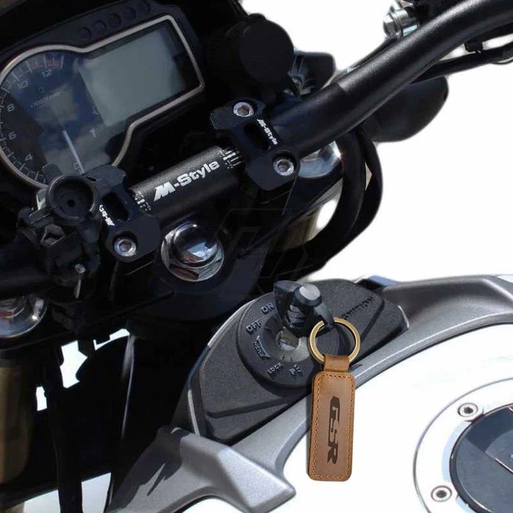 Motorcycle Cowhide Keychain Key Ring Fit for Suzuki GSR GSR125 GSR250 GSR400 GSR600 GSR750 Models