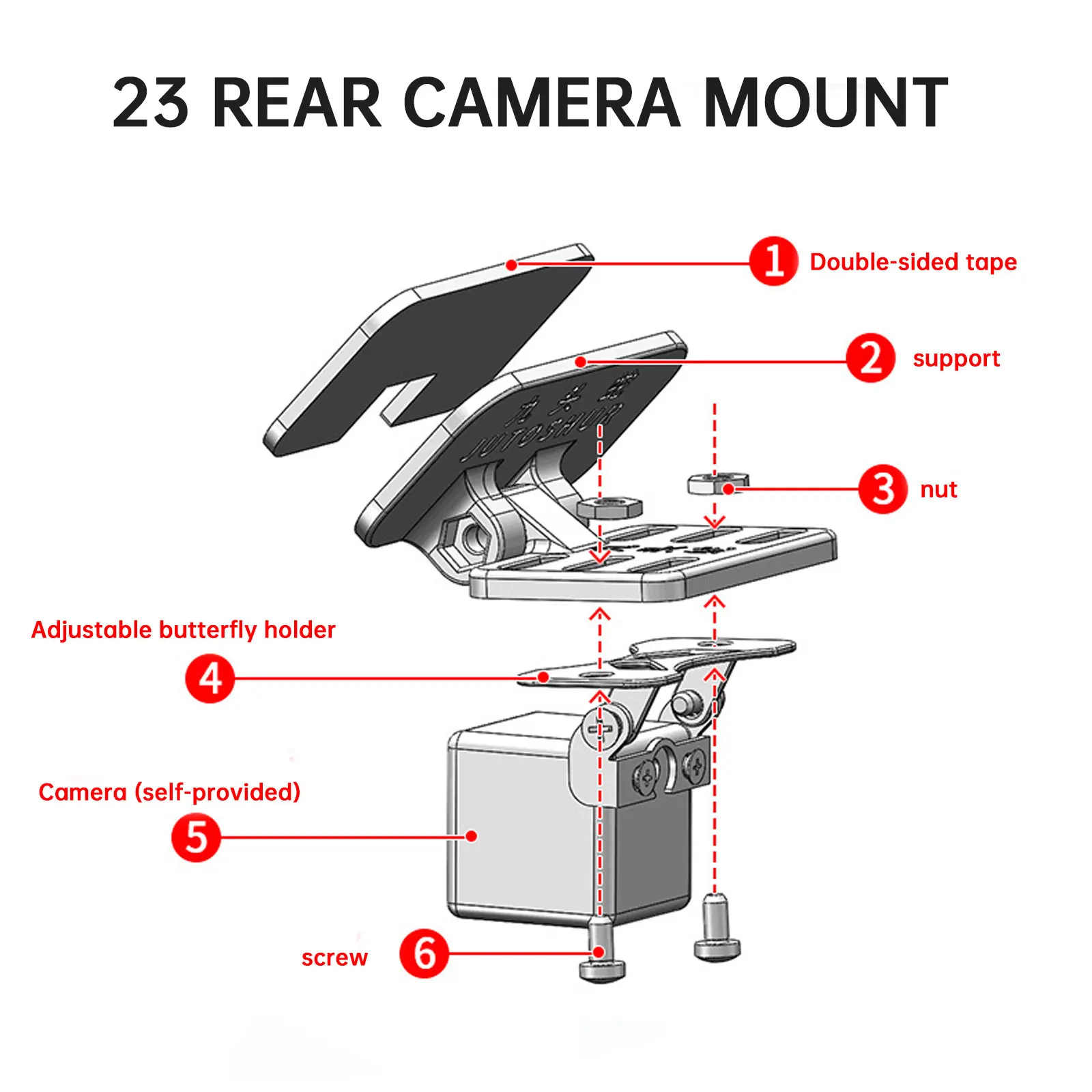 Universal Rear Camera Mounting Bracket Rear Window Bracket Mount For Most Rear Camera Dash Cam Car Rear Cam Reversing Camera
