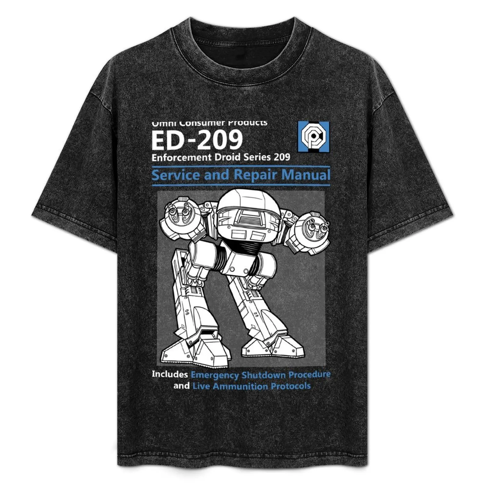 ED-209 Service and Repair Manual T-Shirt anime clothes korean fashion vintage anime shirt t shirt men 100℅ cotton