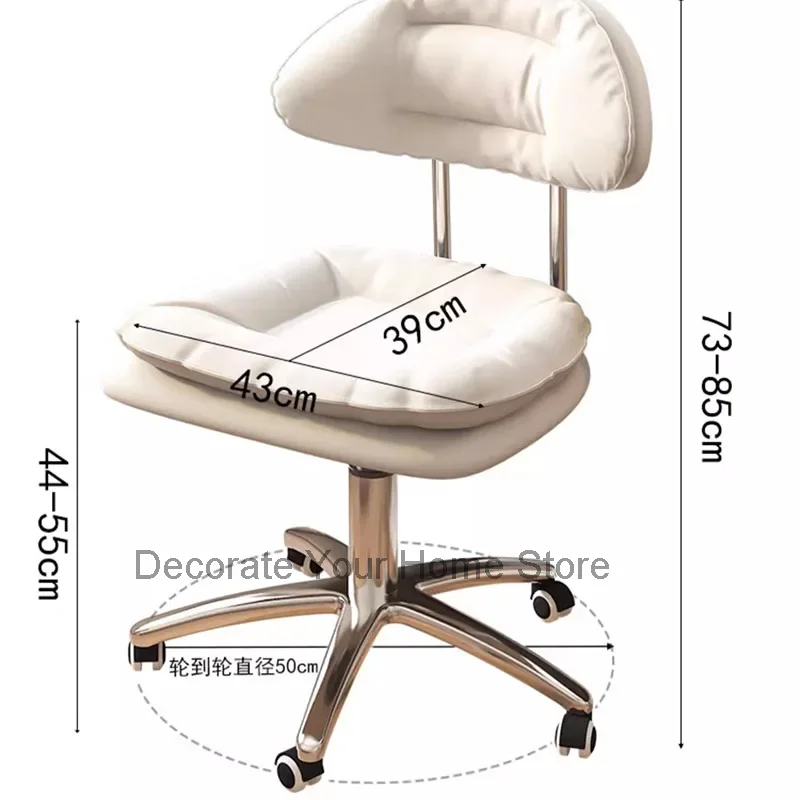 Luxury Armchair Backrest Chairs Pedicure Wheels Nail Shop Swivel Shop Barber Chair Hairdresser Stoel Hair Salon Furniture AA