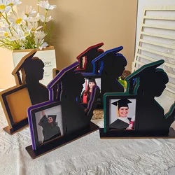 2024 Graduation Season Photo Frame Wooden Combination Photo Stand Picturte Holder Graduation Party Photo Props Desktop Decor