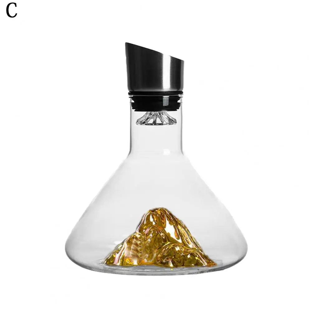 Handcrafted Wine Decanter Wine Decanter with Stainless Steel Filter Glass Wine Decanter with 12-channel Stainless for Bottles