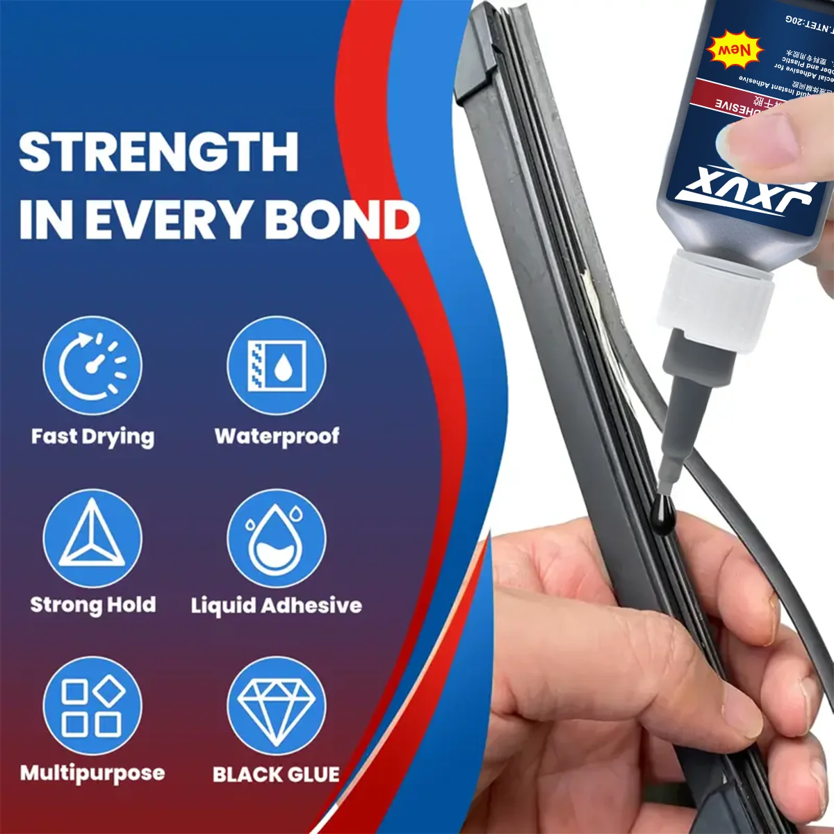 380 غراء مطاطي أسود، غراء فوري فائق بين المطاط والمطاط والمواد الأخرى؛ أسمنت فوري للإطارات والأنبوب والحافة وما إلى ذلك (20 جم).