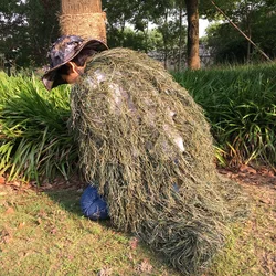 Hunting 3D Sniper Camouflage Ghillie Head Cover Desert Woodland Decoration Netting Ghillie Suit Clothing for Camping Fishing Bir