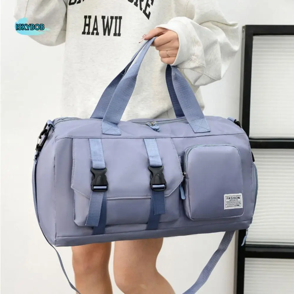 

Oxford Travel Luggage Bag Foldable Short Distance Nylon Duffle Bag Multi-functional with Shoe Compartment Large Capacity Handbag