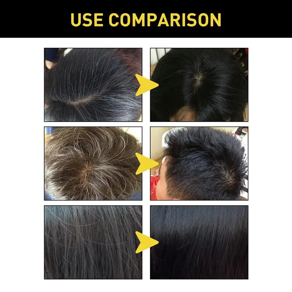 Pewarna rambut sampo Herbal Natural 3 in 1 Sampo warna rambut untuk rambut Gary coklat tua hitam untuk wanita & Pria cakupan abu-abu 100ml