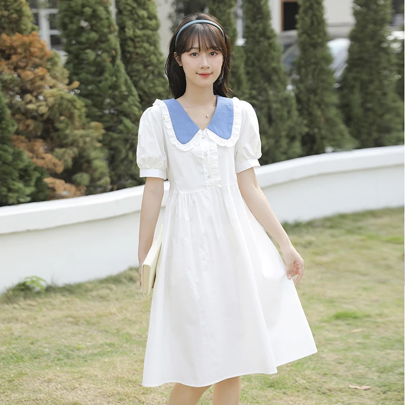 

New summer fashion short sleeve women vintage dress Mori girl sold vestidos