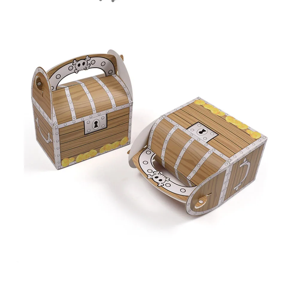 

24Pcs Treasure Gift Box Pirate Paper Design Premium Party Favors Candy Storage Case Treat Boxes for Birthdays Decorative