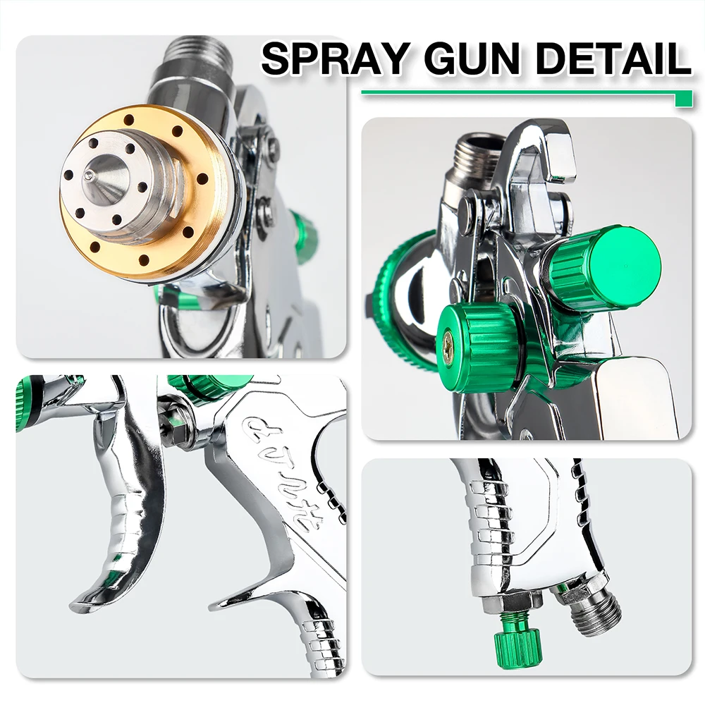 New HVLP Professional Spray Gun 1.4mm 1.7mm 2.0mm 2.5mm Home Cordless Air Spray Gun Portable Car Paint Spray Gun Kit Air Tools