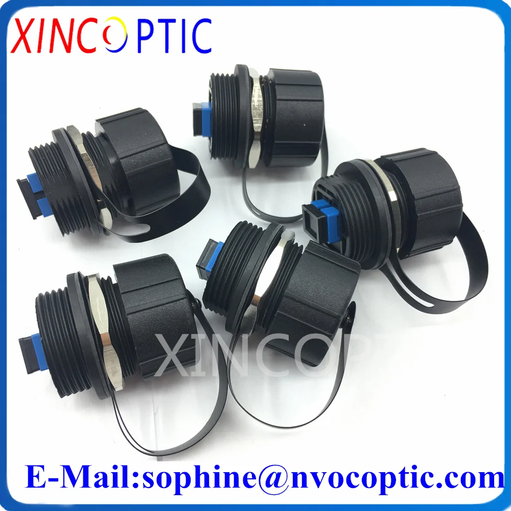 IP67 ODVA-MPO Bulkhead Fiber Adapter with Dust Cap,Fibre Optic Outdoor Duplex ODVA LC/SC/MPO  Inline Adaptor Connector