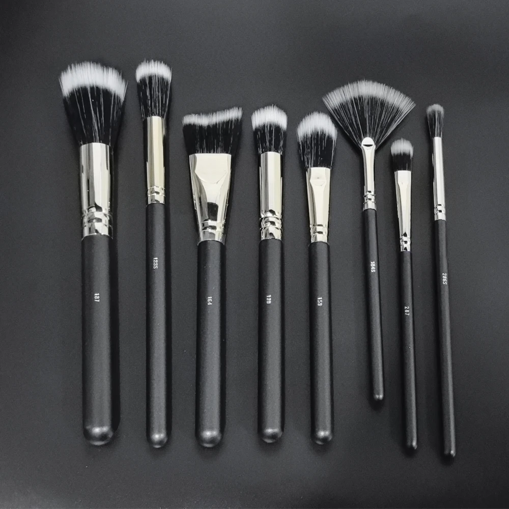 8Pcs Makeup Brush Set Double Fiber Hair Blusher Loose Powder Highlight Contour Eye Shadow Stipple Brush Makeup Tool Girl Gift