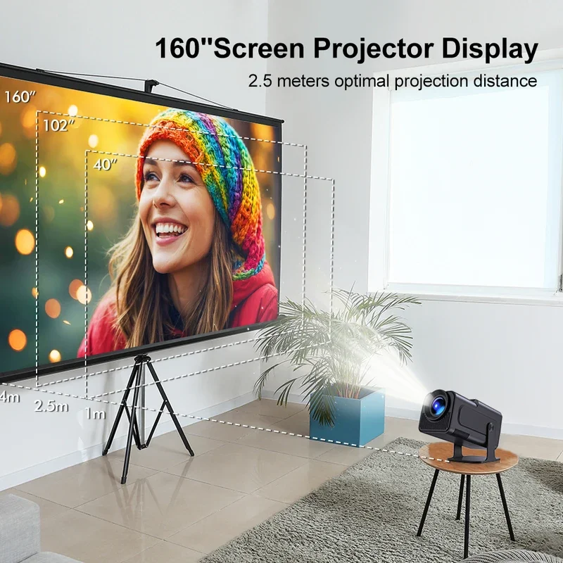 Proyector portátil inteligente HY320 Mini, dispositivo con Android 11, WiFi, 6 BT, 5,0, Allwinner H713, nativo, 1080P, 4K, compatible con el hogar,