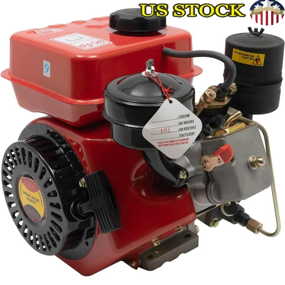 2.2KW 4-Stroke Air-Cooled Diesel Engine Recoil Start Single Cylinder Motor Go Kart and Lawn Mower