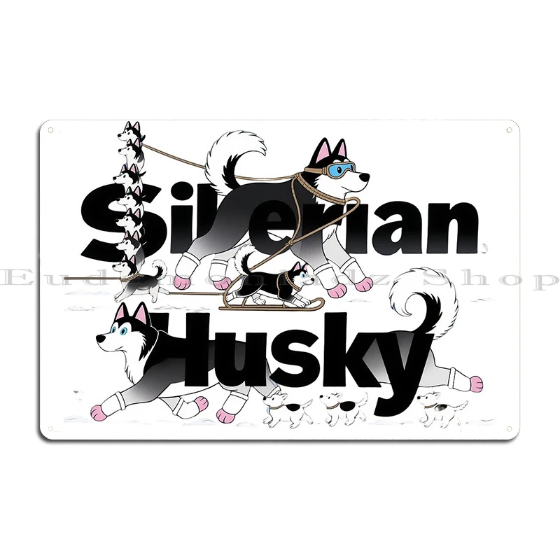Anatomy Of A Husky Gift Siberian Dog Lovers Metal Sign Mural Painting Party Siberian Husky Hip-Hop Tin Sign Poster