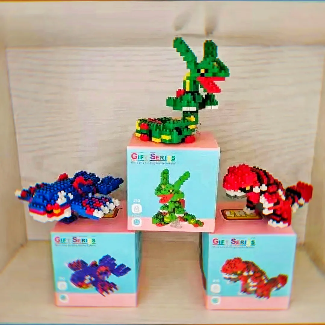 Bloques pequeños de Pokémon, Nanoblock, Charizard, Kyogre, Groudon, Rayquaza, modelo educativo, juguetes gráficos para niños, regalo de cumpleaños