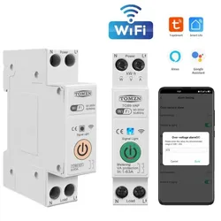 Wifi Smart Circuit Breaker Switch With Metering 63A1P Din Rail Remote Control Smart Home Smart Life App Timer Module