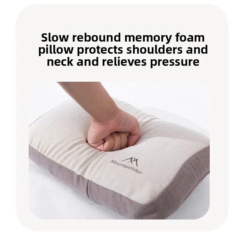 Mountainhiker Memory Foam Camping Pillow,Chenille Linen Travel Pillow with Portable Storage for Outdoor Sleeping and Backpacking