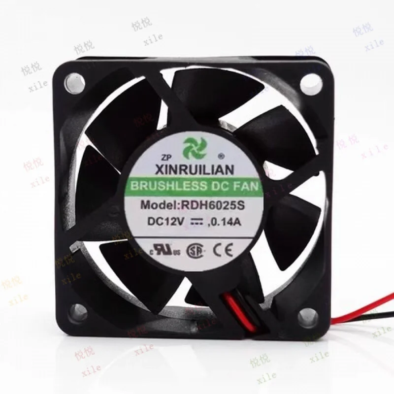 

L+ for XINRUILIAN RDH6025S 6025 DC12V 0.14A 6CM 2-wire silent cooling fan