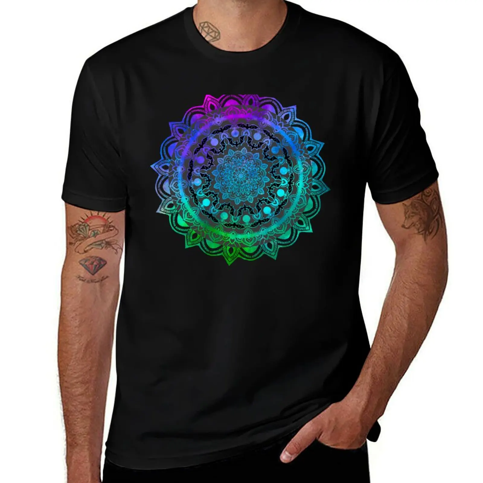 Night Creature Mandala T-Shirt Outdoor Sports Short Sleeve Top
