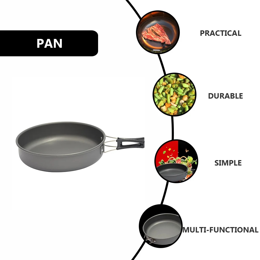 

Portable Frying Pan for Camping Aluminum Outdoor Cooking Pot Lightweight Foldable Design for Hiking Picnic Backpacking Non Stick