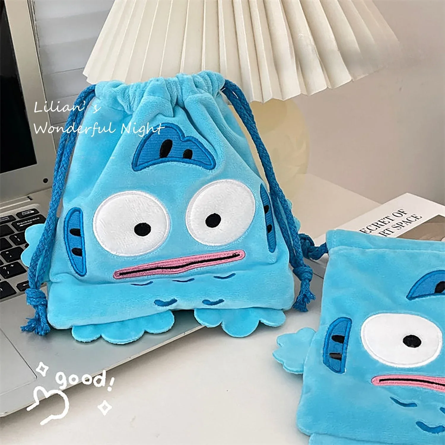 New Hangydon Handbag Miniso Cute Anime Mini Miscellaneous Sorting Storage Bag Small Portable Versatile Makeup Drawstring Bag