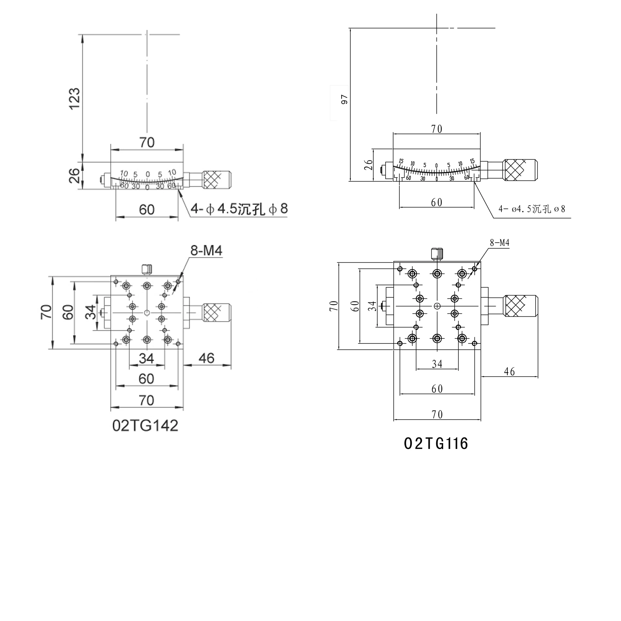 02TG116 Manual Goniometer Stage
