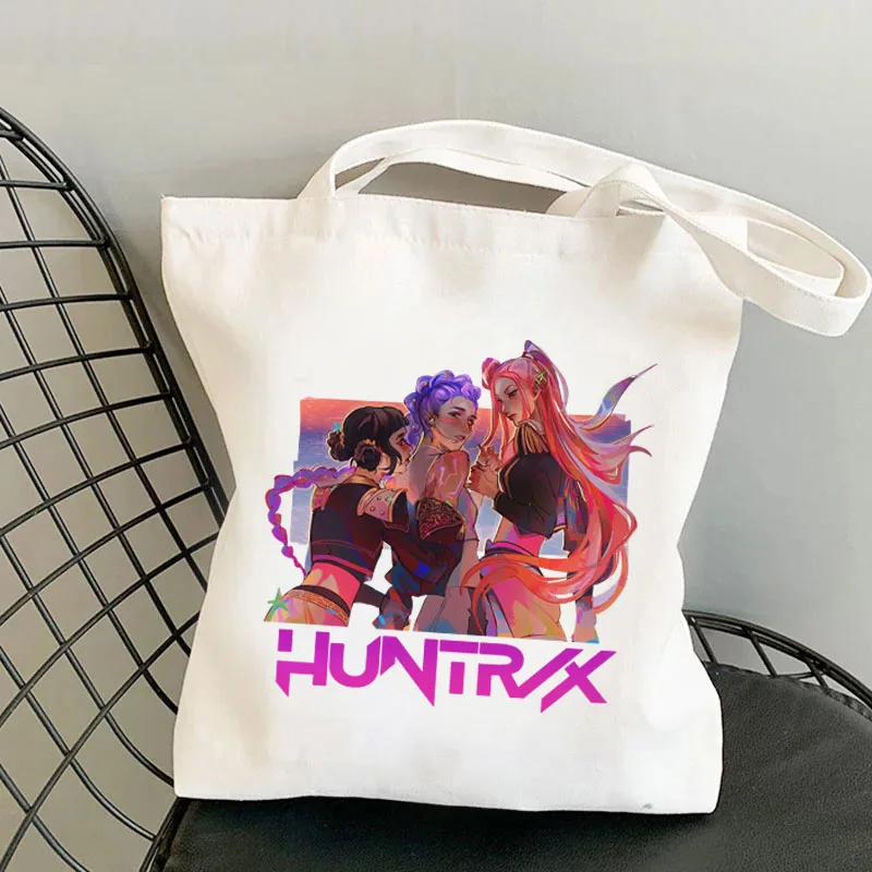 

Забавная холщовая сумка KPop «Охотники на демонов», повседневные большие ручные сумки для женщин, женская сумка для покупок с принтом, большая вместительная сумка, подарок