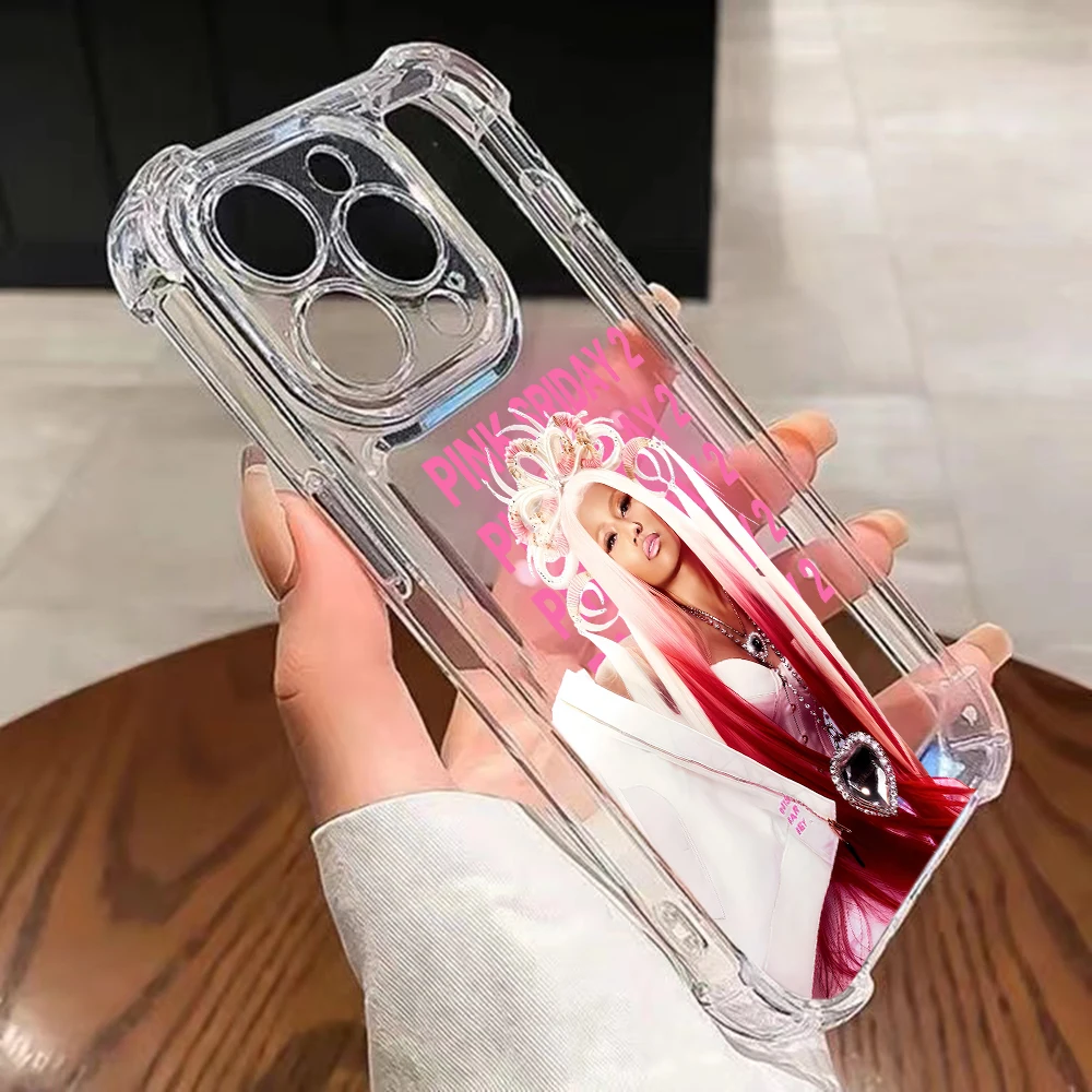 Nicki Minaj Rapper Pink Friday 2 Phone Case For iPhone 16 15 14 13 12 11 Mini Pro Max XR XSMax Plus Anti Fall Transparent Cover #2